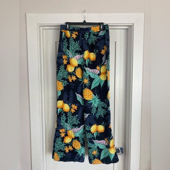 Anthropologie Maeve Escape Printed Pants in Pineapple Lemon Tropic - Picture 3 of 4